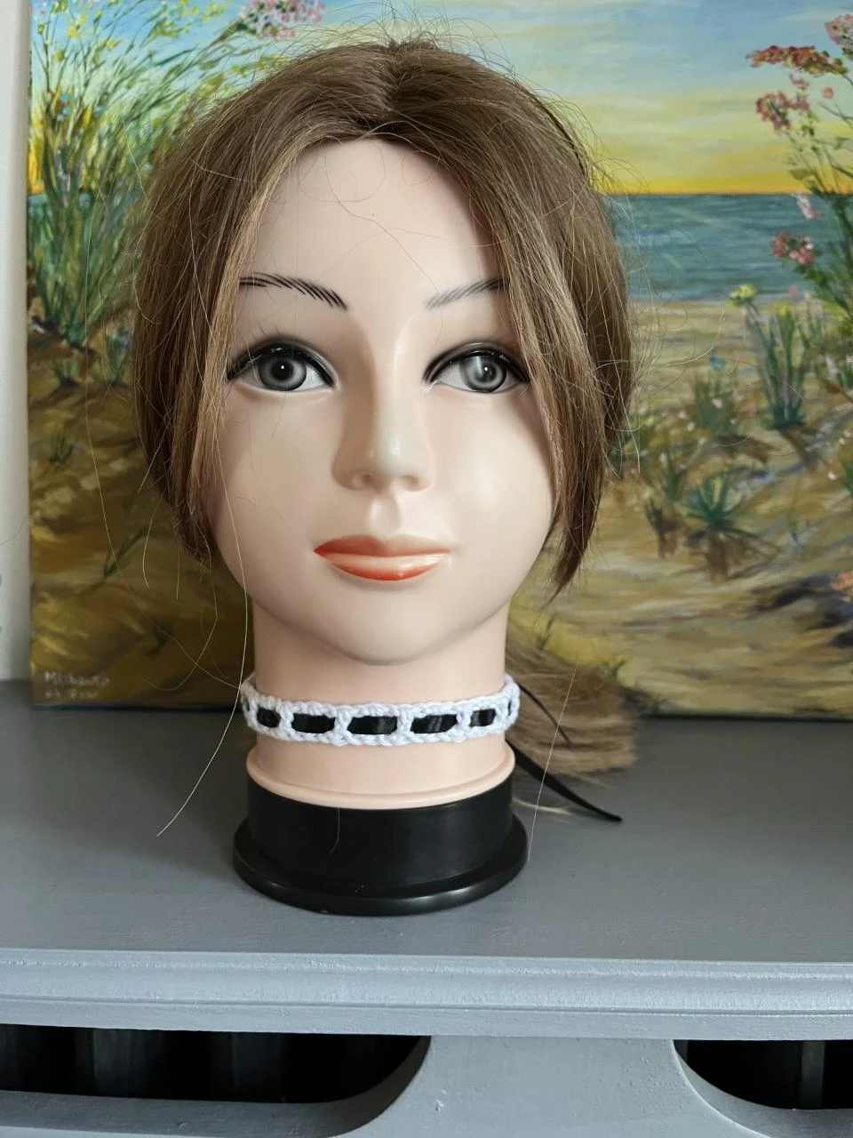 Collar Chokers Halskette Nuince Collar Collana Colar Bandeau hecho a mano Blanco Noi – photo 2